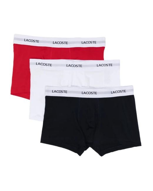 Lacoste Red Logo-Waistband Briefs (Set Of Three) for men