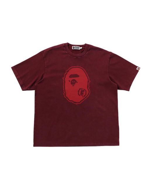 A Bathing Ape Red Logo-Print T-Shirt for men