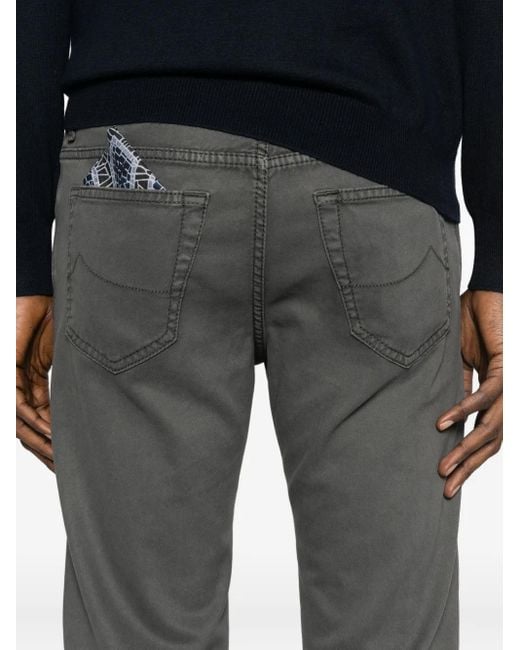 Jacob Cohen Broek Van Stretch-Katoen Met Knoopsluiting in het Gray voor heren