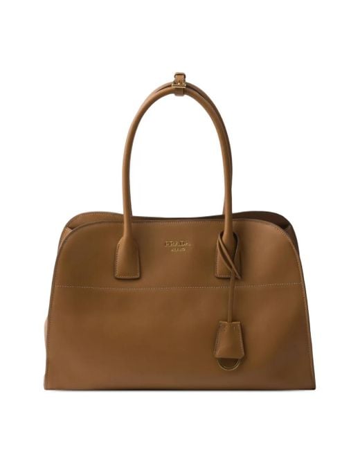 Borsa Tote Grande di Prada in Brown