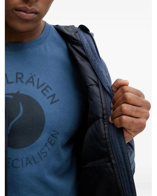 Jack Wolfskin Blue Ather Down Hooded Quilted Jacket for men