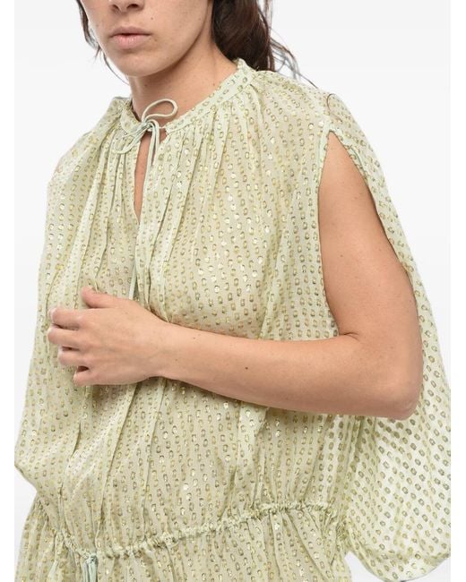 Stella McCartney Natural Lurex-Detail Sleeveless Blouse