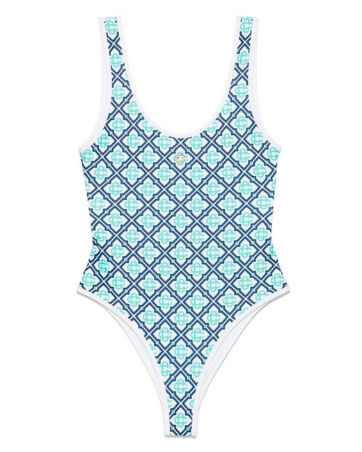 Casablanca Blue Monogram Swimsuit