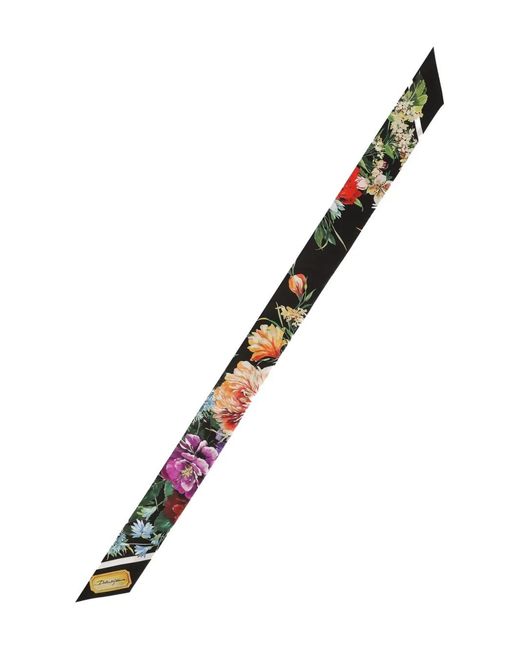 Dolce & Gabbana Metallic Floral-Print Scarf