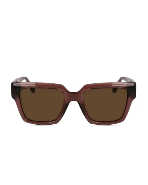 Ferragamo Eyewear Brown Sonnenbrille Mit Eckigem Gestell