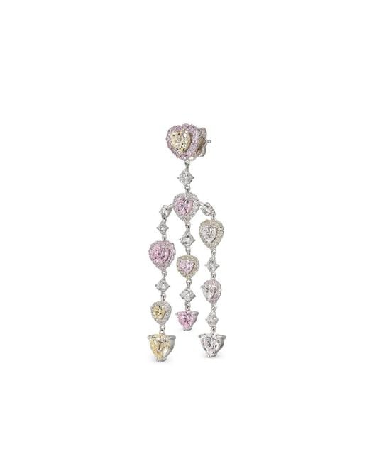 Anabela Chan White 14K And Rhodium Vermeil Love Heart Diamond Earrings