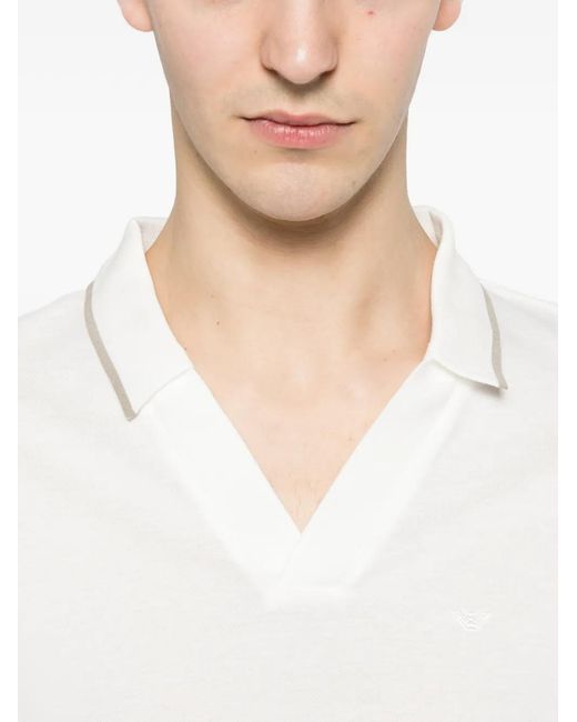 Emporio Armani White V-Neck T-Shirt for men