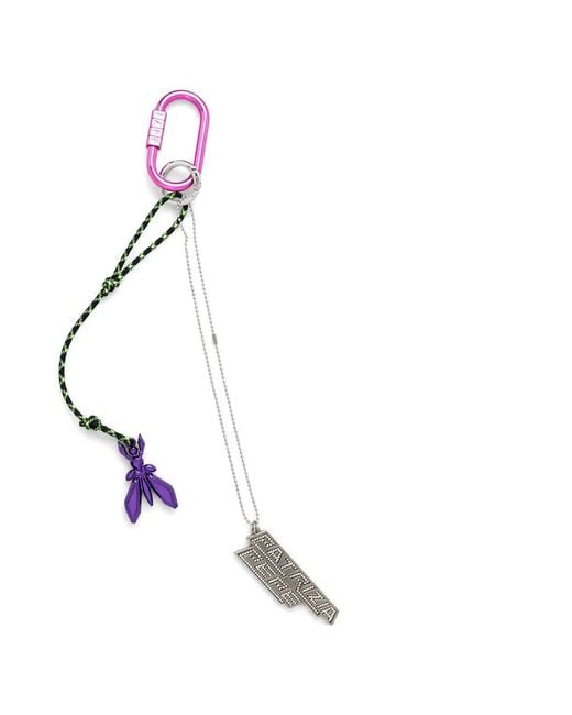 Patrizia Pepe White Logo-Charm Keyring