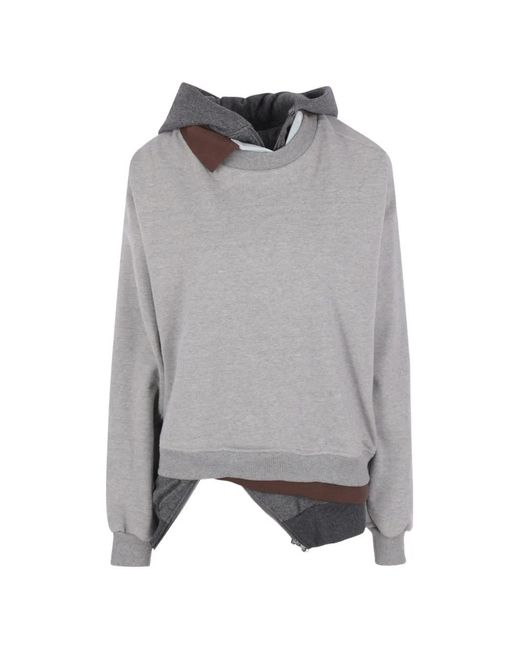 August Barron Gray Layered-Effect Hoodie