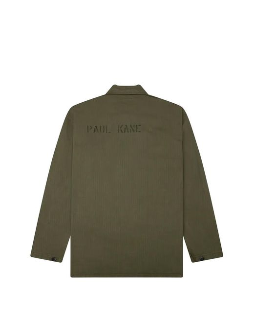 Needles Green N-3 Herringbone-Weave Button-Up Jacket for men