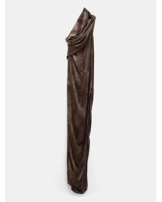 Rick Owens Multicolor One-Shoulder Draped Dress