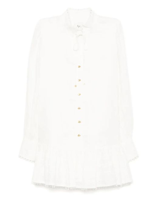 Aje. White Cloud Embroidered Dress