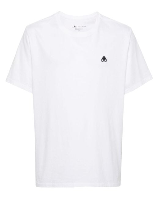 T-shirt à logo imprimé Moose Knuckles pour homme en coloris White