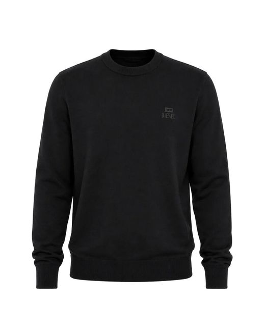 DIESEL Black Logo-Print Crew-Neck Sweatshirt for men