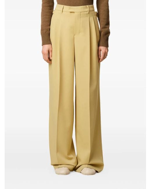 AMI Yellow Side-Straps Wool Trousers