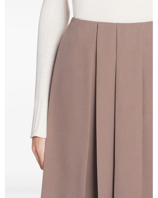 Lanvin Brown Pleated Culotte Shorts