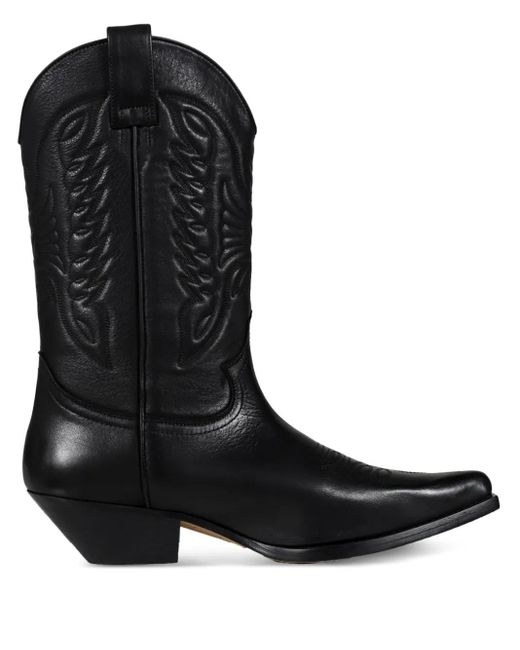 MM6 by Maison Margiela Black Pointed Toe High Shaft Boots for men
