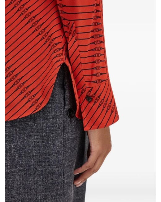 Ferragamo Red Silk Shirt