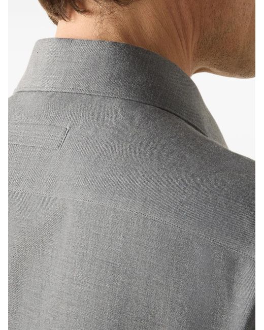Zegna Gray Mélange Cashco Shirt for men