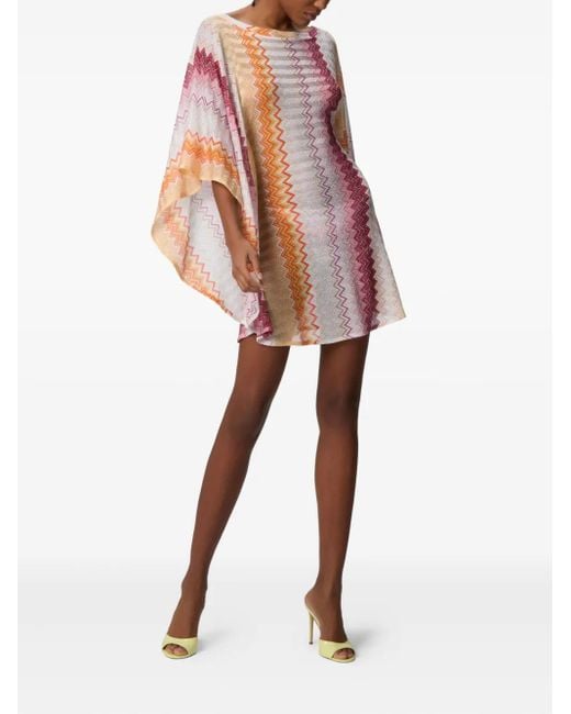 Missoni Pink Zigzag-Pattern Mini Dress