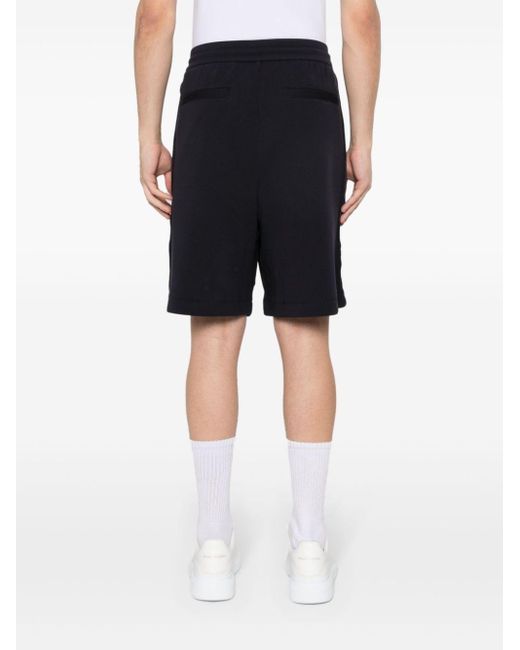 Pantalones cortos de chándal con franjas del logo Emporio Armani de hombre de color Black