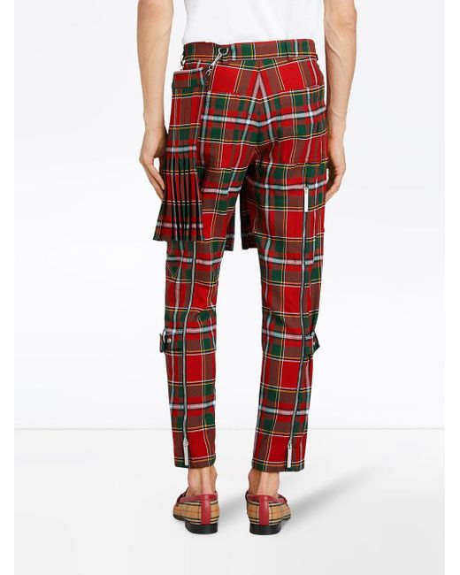 Banned Enchanted Red Tartan Punk Skinny Trousers