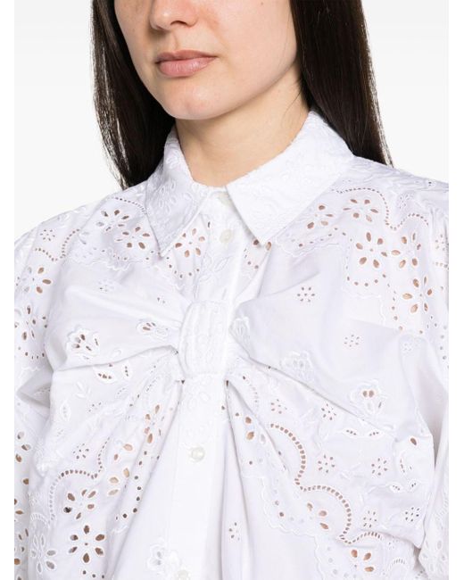 Blusa con bordado inglés Simone Rocha de color White