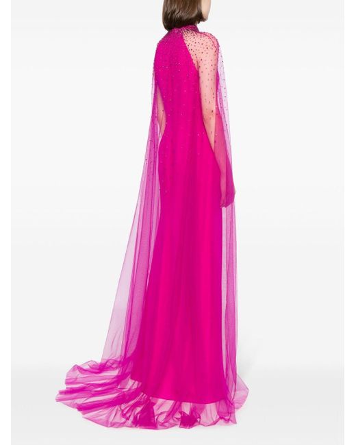 Jenny Packham ビジュートリム イブニングドレス Pink