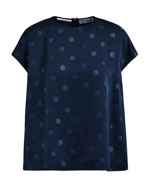Essentiel Antwerp Blue T-Shirt Mit Polka Dots