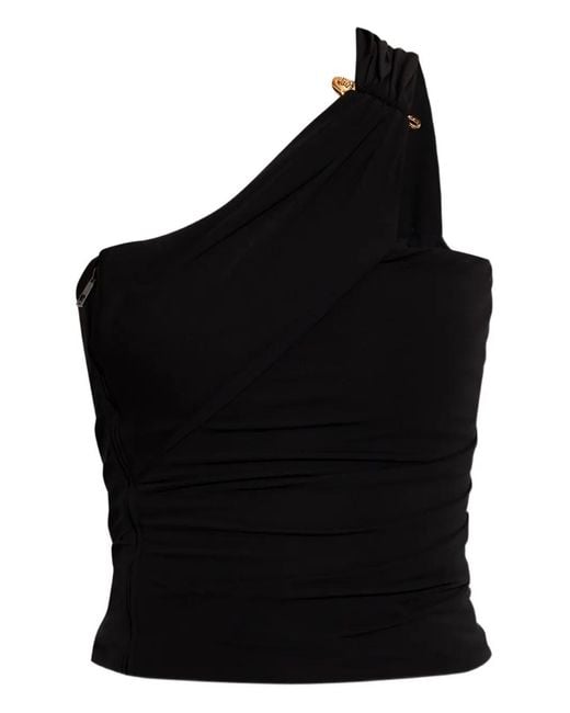 Versace Black Sleeveless Tops