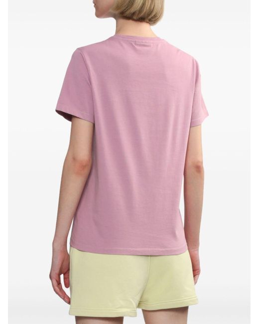 T-shirt con applicazione di Maison Kitsuné in Pink