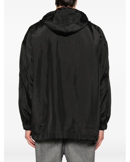 Balenciaga Black Kapuzenjacke Mit Logo-Stickerei