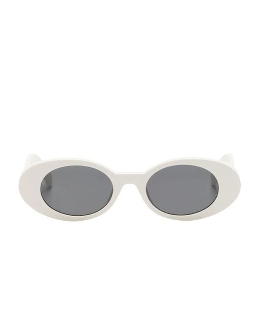 Palm Angels Gray Gilroy Oval-Frame Sunglasses