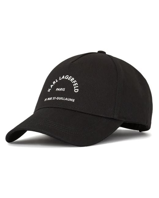 Karl Lagerfeld Black Rue St-Guillaume Baseball Cap