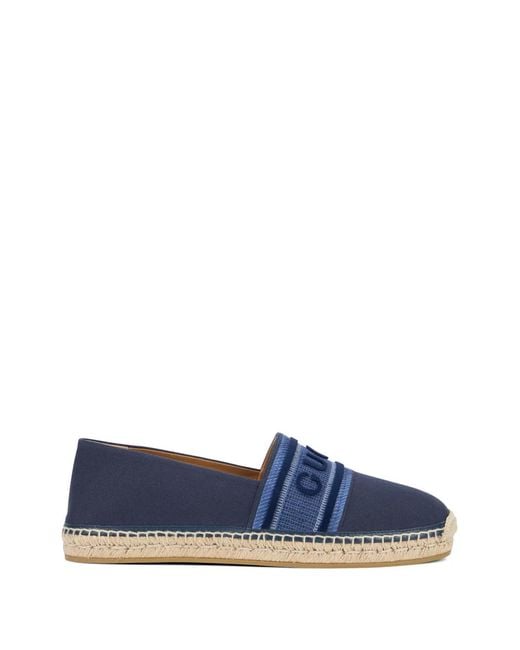 Gucci Blue Logo-Strap Canvas Espadrilles for men