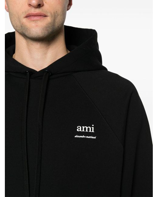 Sudadera con capucha y logo Ami de Coeur AMI de color Black
