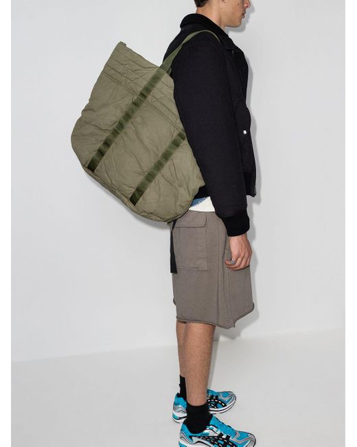 Visvim Green Nap Quilted Tote Bag for men