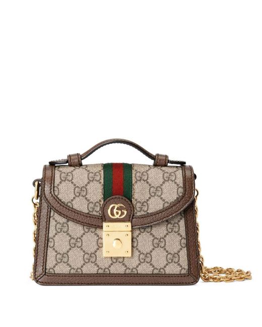 Gucci Canvas Ophidia GG Mini Shoulder Bag in Brown Lyst