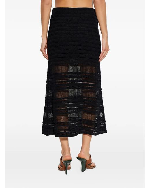 Rag & Bone Black Crochet-Knit Fringed Skirt