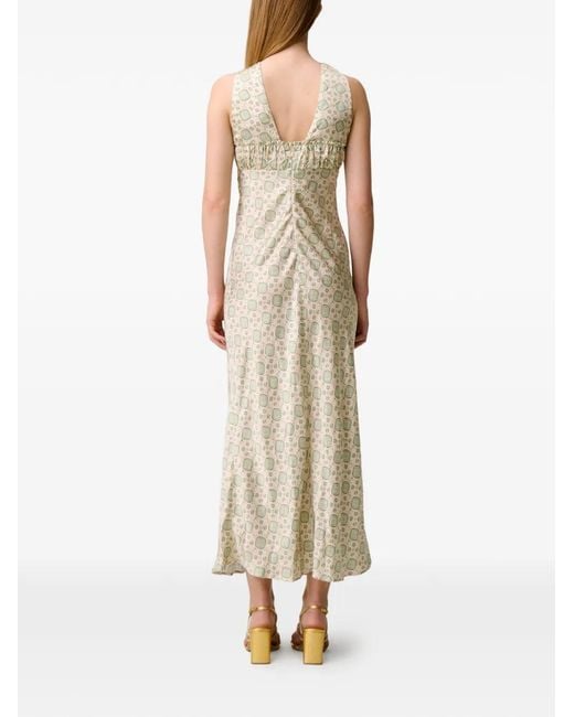 Claudie Pierlot White Patterned Satin Dress