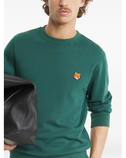 Maison Kitsuné Green Fox Head Sweatshirt for men