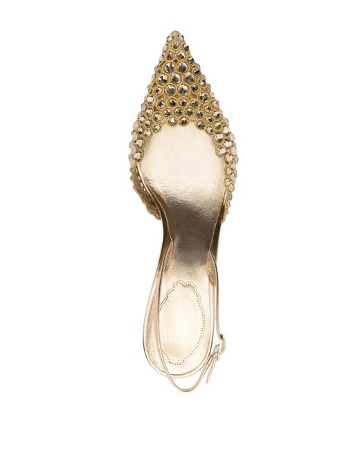 Rene Caovilla Metallic 88Mm Crystal-Embellished Heeled Pumps
