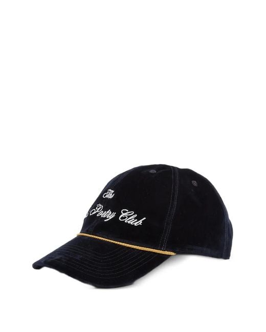 Ann Demeulemeester Black Flocked Cotton Baseball Cap for men
