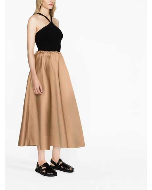 Valentino Garavani Natural Pleated Mid-Length Skirt