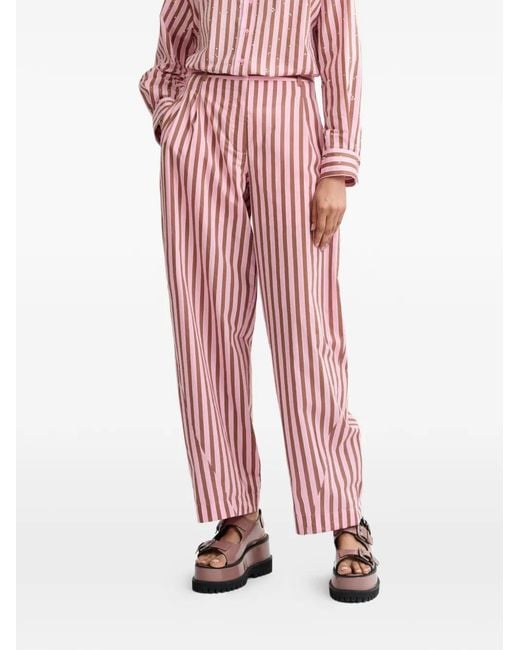 Essentiel Antwerp Pink Striped Trousers