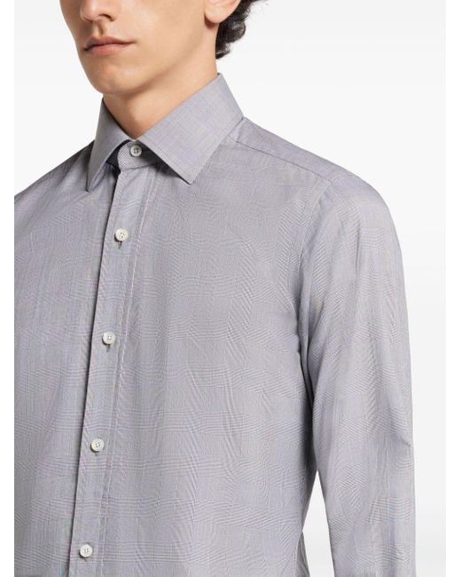 Tom Ford Blue Checked Cotton Shirt for men