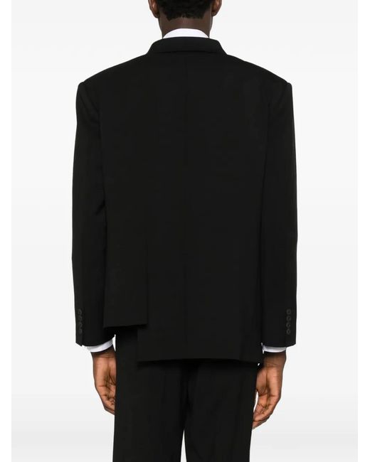 MEDEA Black Asymmetric Double-Breasted Blazer for men