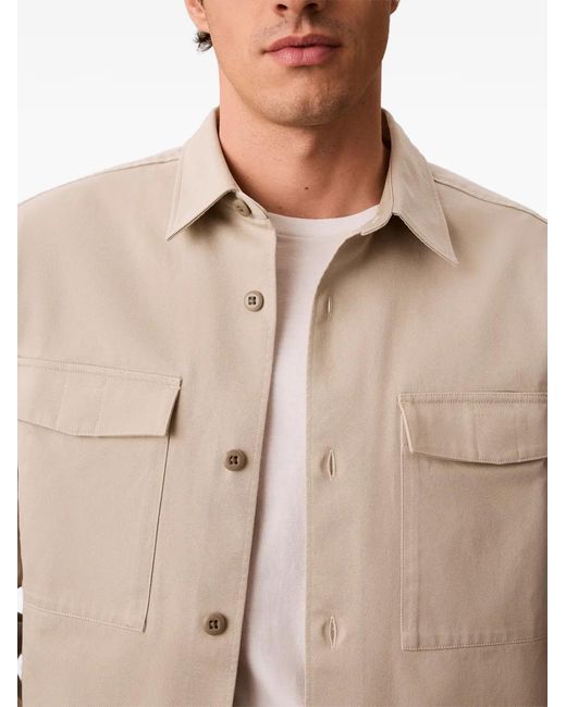 Calvin Klein White Button-Up Chest-Pocket Overshirt for men