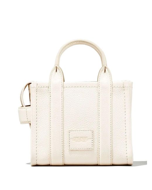Marc Jacobs White The Leather Micro Tote Bag