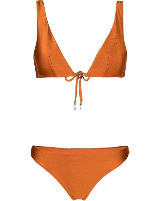 Bikini con placa del logo Emporio Armani de color Orange